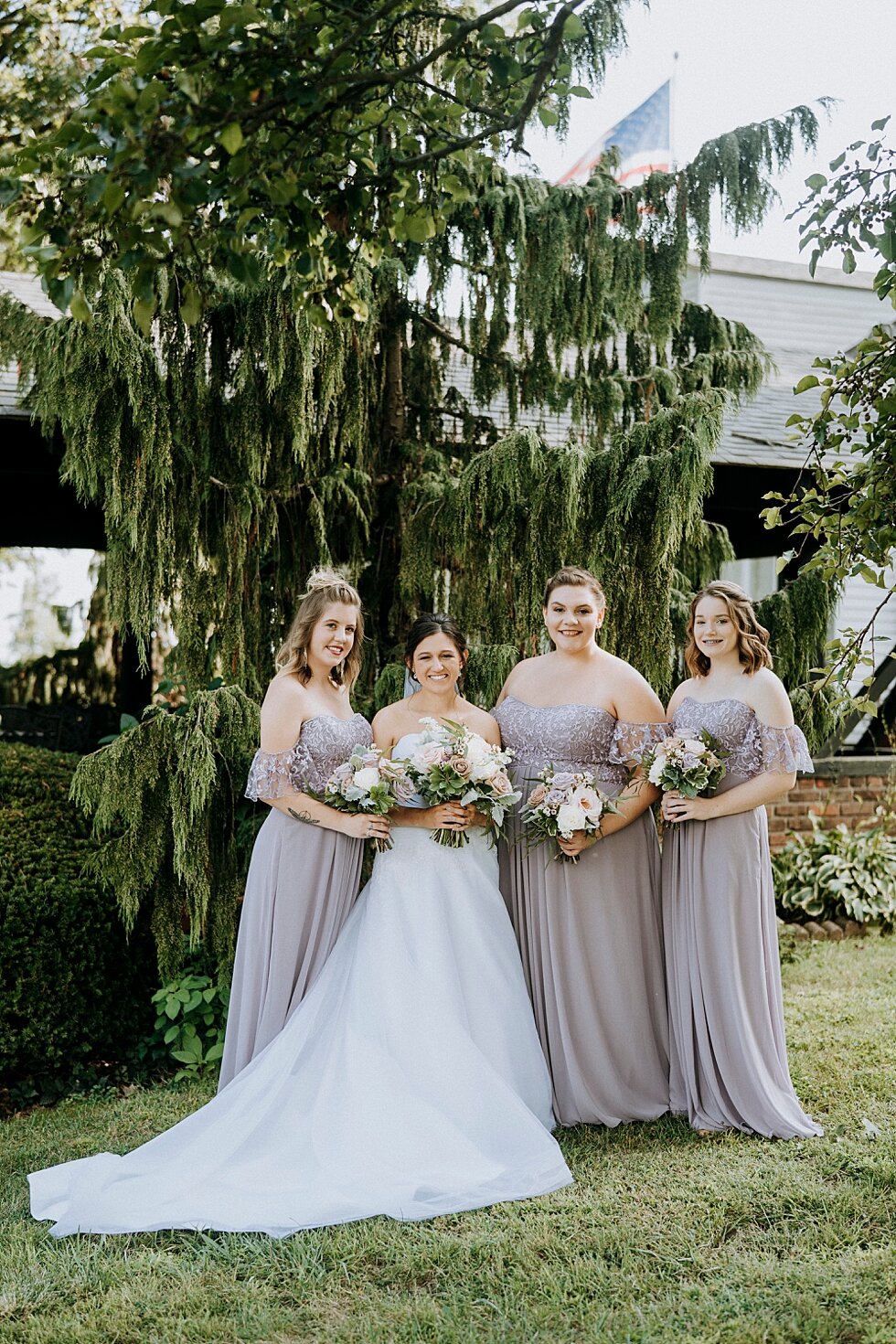  Gorgeous bride and her bridal party dressed in lilac #weddinggoals #weddingphotographer #married #outdoorceremony #kentuckyphotographer #indianaphotographer #louisvillephotographer #weddingphotos #husbandandwife #allinclusivevenue #huberswinery #wed