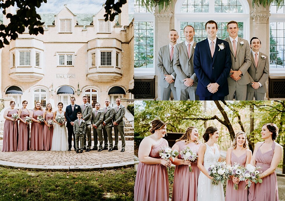 Bridal party all together supporting the bride and groom. Mauve dresses and greenery selected flawlessly. #weddinggoals #weddingphotographer #married #ceremonyandreception #indianaphotographer #louisvillephotographer #weddingphotos #husbandandwife #