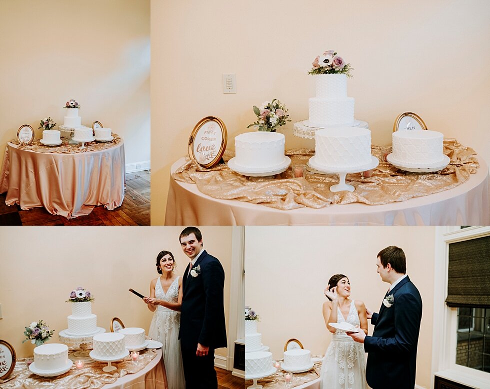 Gorgeous white wedding cake. The bride and groom cut the cake and had fun tasting it! #weddinggoals #weddingphotographer #married #ceremonyandreception #indianaphotographer #louisvillephotographer #weddingphotos #husbandandwife #gorgeousweddingown #