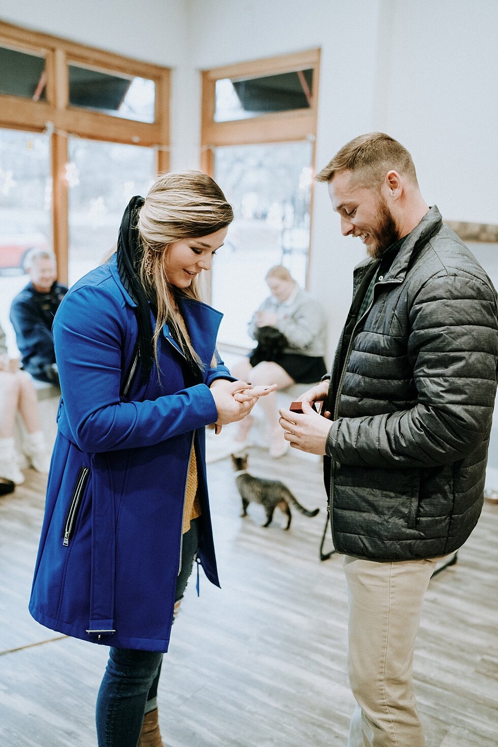  The gorgeous engagement ring went right on after this blushing bride to be said “yes!” #engagementgoals #proposalphotographer #engaged #photographedengagement #kentuckyphotographer #indianaphotographer #louisvillephotographer #proposalphotos #saveth