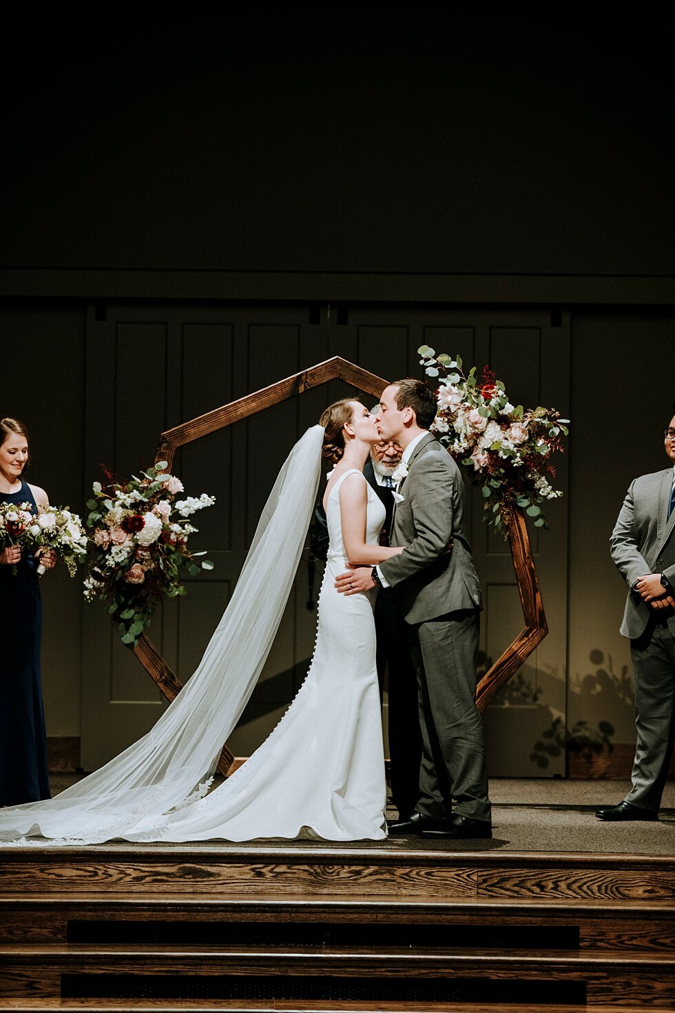  Pronounced husband and wife! He can kiss the bride! #thatsdarling #weddingday #weddinginspiration #weddingphoto #love #justmarried #midwestphotographer #kywedding #louisville #kentuckywedding #auburnkyweddingphotographer #weddingbliss #weddingformal