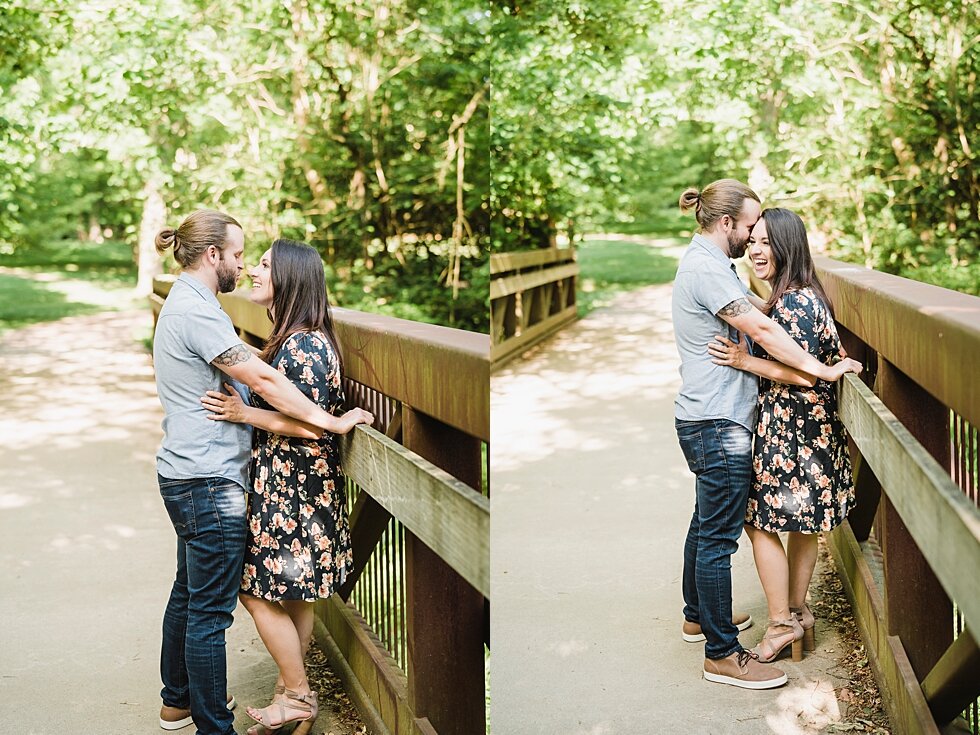  With the bridge as our stopping point, this couple loved enjoying the view and sharing their excitement or their new engagement. #engagementgoals #engagementphotographer #engaged #outdoorengagement #kentuckyphotographer #indianaphotographer #louisvi