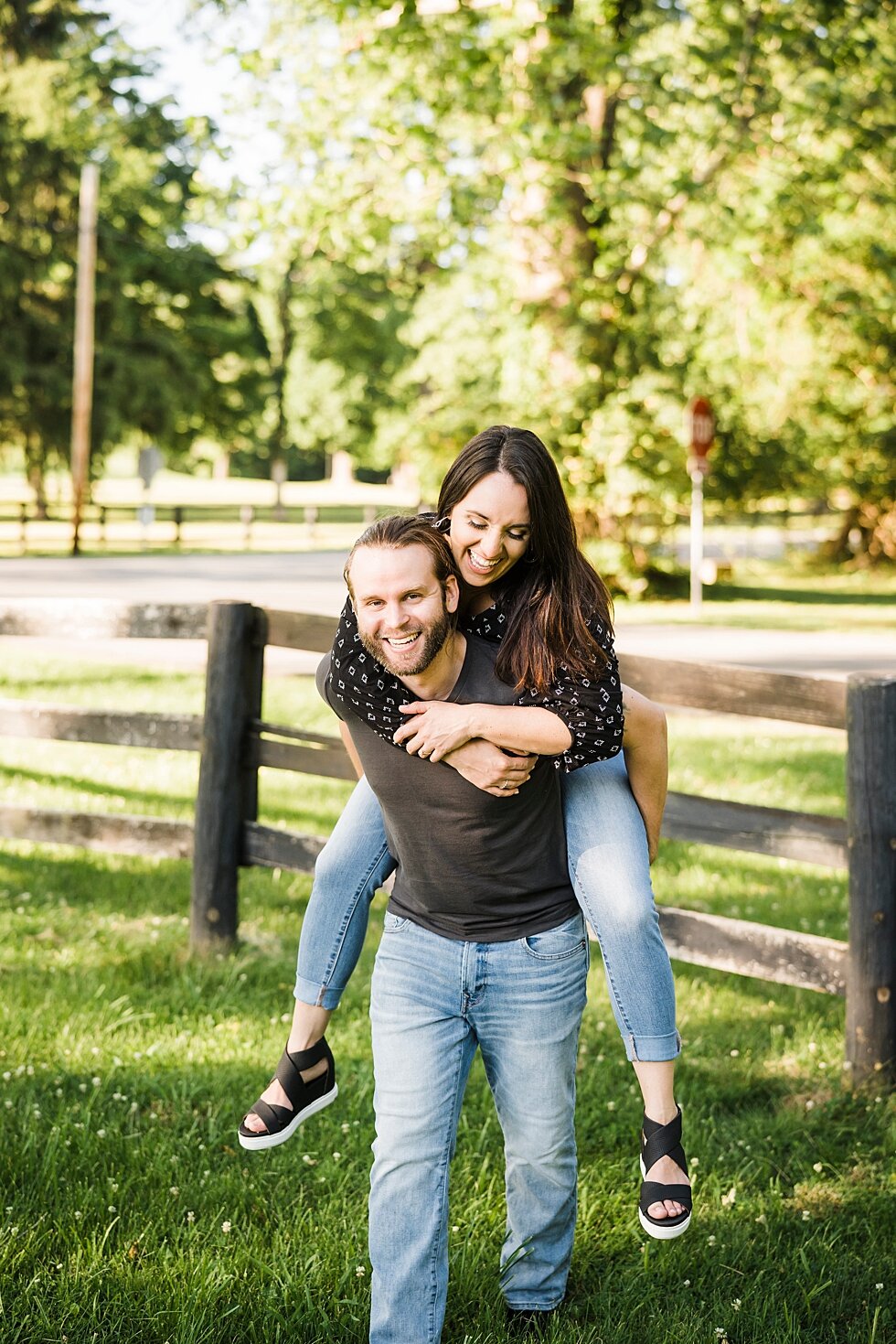  It was all smiles from the engaged couple as they celebrated their new step during their summer engagement photography session. #engagementgoals #engagementphotographer #engaged #outdoorengagement #kentuckyphotographer #indianaphotographer #louisvil