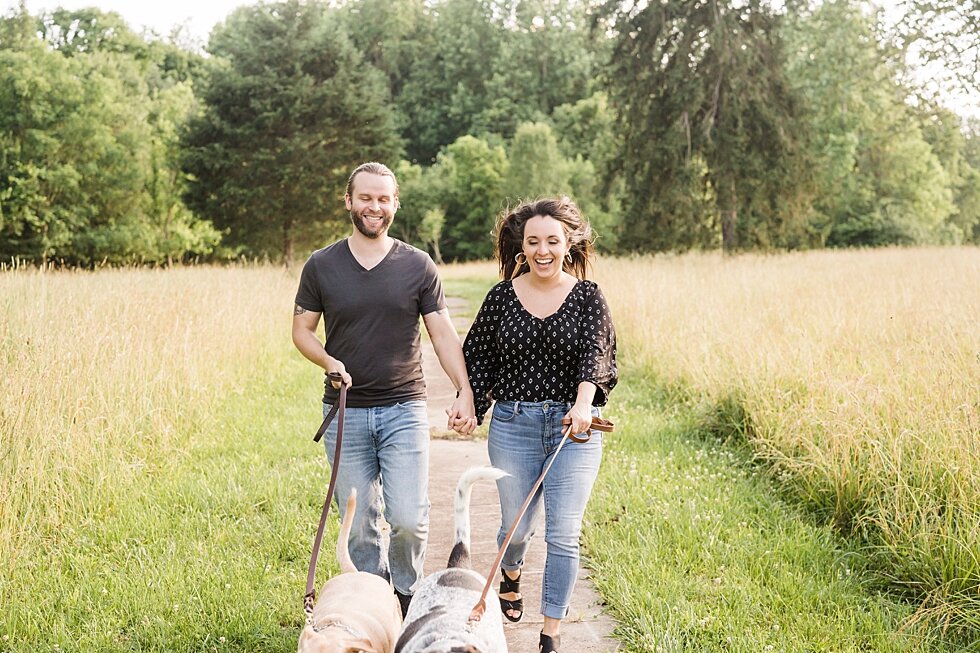  Lifestyle engagement session with the soon to be bride and groom as well as their dogs to celebrate getting engaged. #engagementgoals #engagementphotographer #engaged #outdoorengagement #kentuckyphotographer #indianaphotographer #louisvillephotograp