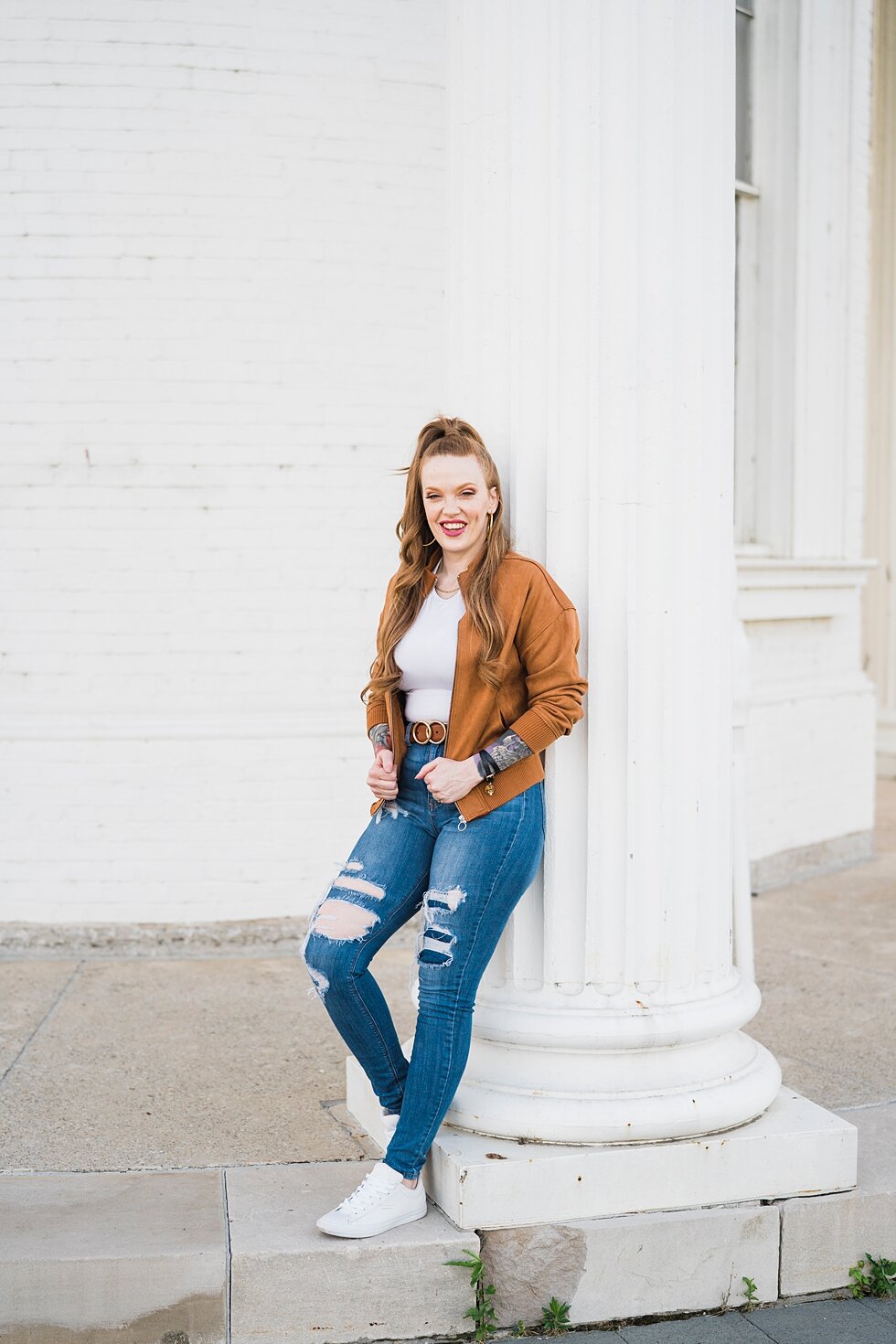  Red head hair salon owner takes outdoor head shots at louisville water tower  #branding #brandingsession #headshots #outdoorheadshots #brandingphotographer #brandingphotography #headshotphotographer #louisvillebranding #louisville #louisvillebrandin