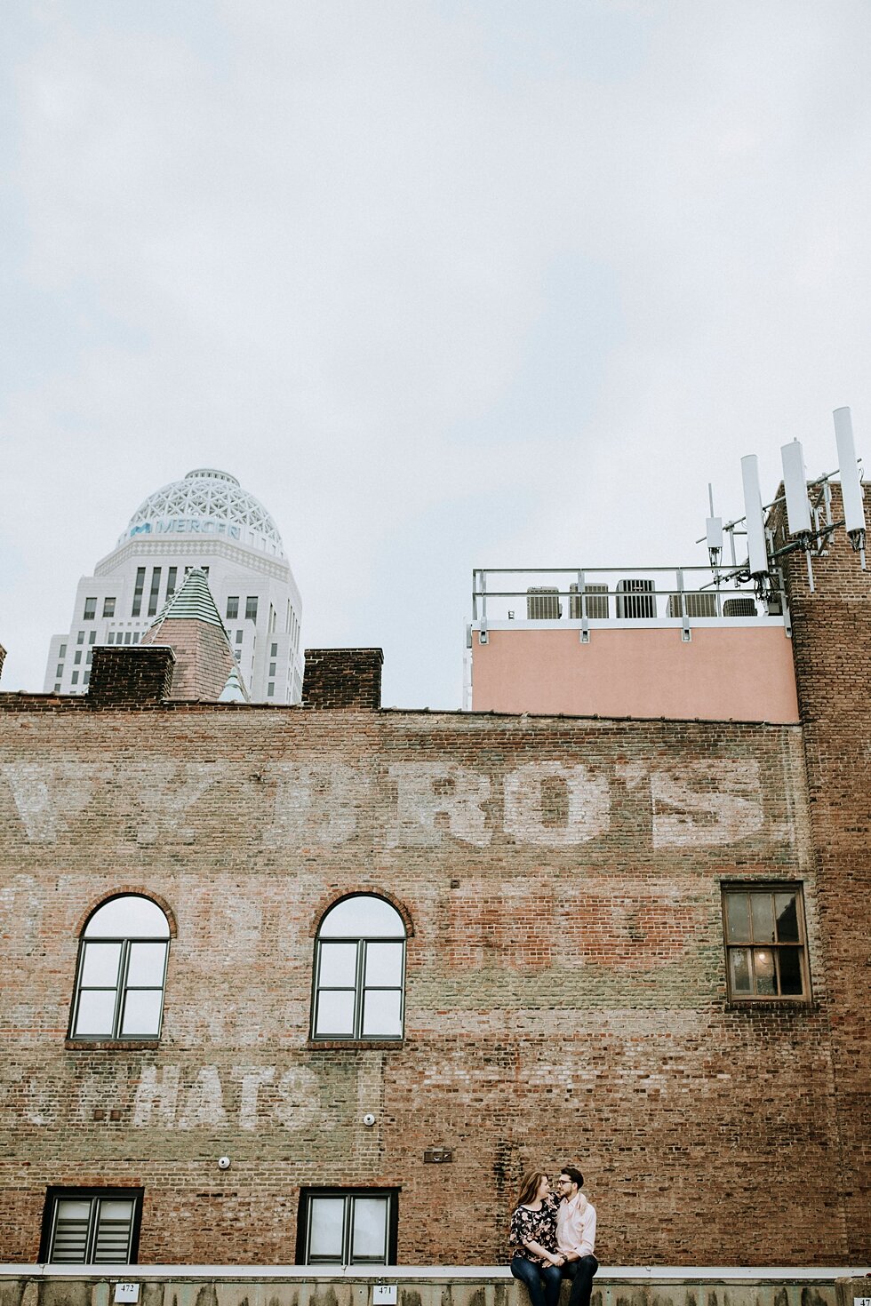  One of the many buildings that shares its character for this engagement session. getting married outdoor session engaged couple together wedding preparation love excited stunning relationship #engagementphotos #midwestphotographer #kywedding #louisv