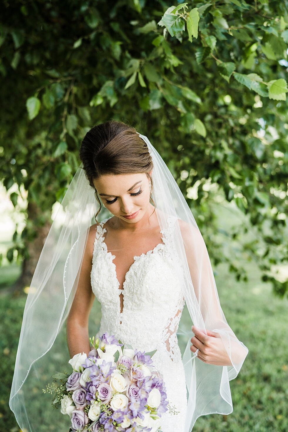  Stunning bridal photos with lavender bridal bouquet hours before she walks down the aisle to get married to the love of her life. wedding ceremony details stunning photography married midwest louisville kentucky #weddingphoto #love #justmarried #mid