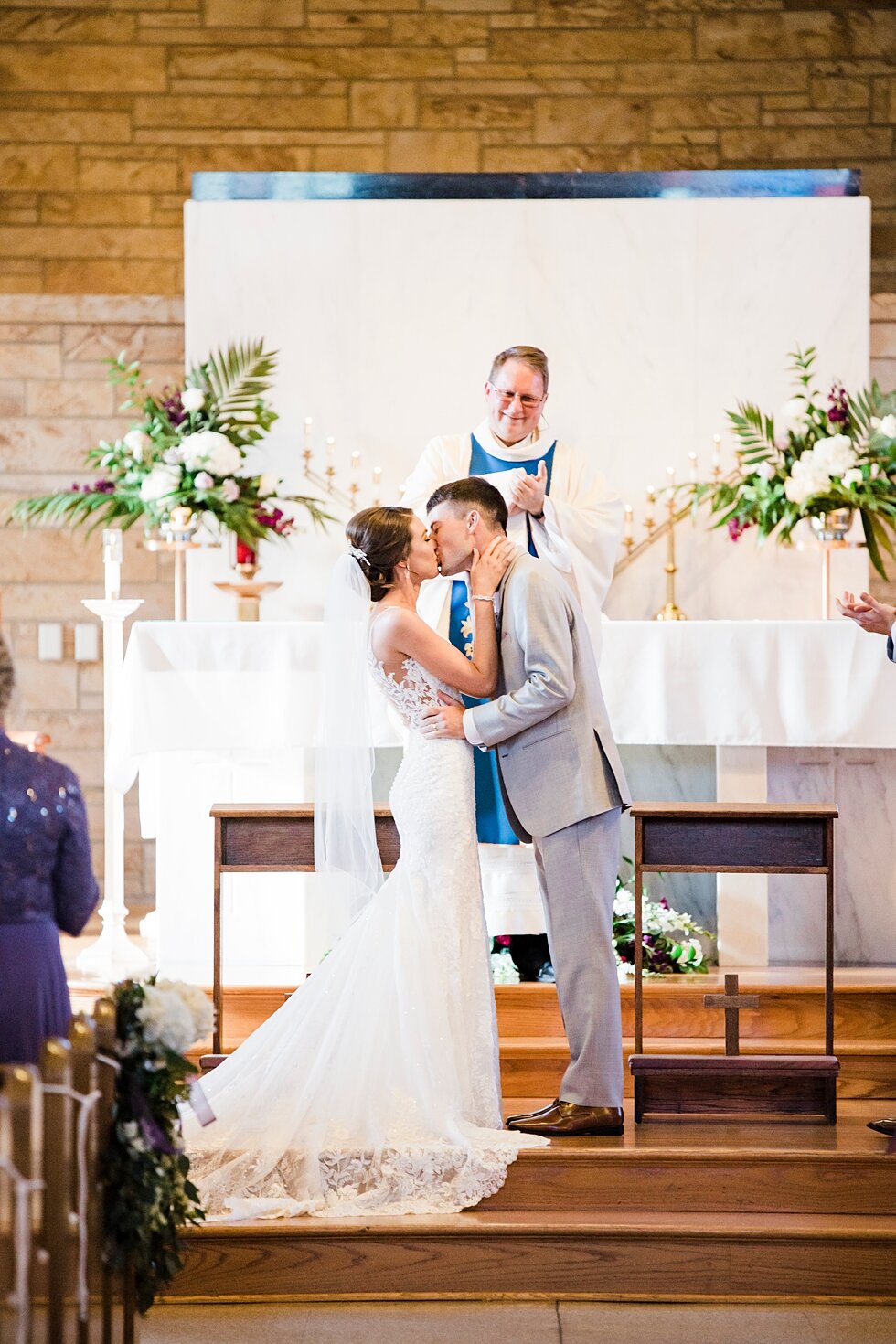  Bride and groom are pronounced husband and wife at the end of their wedding ceremony in Kentucky. wedding ceremony details stunning photography married midwest louisville kentucky #weddingphoto #love #justmarried #midwestphotographer #kywedding #lou