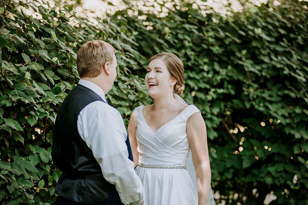  bride and groom first look in garden   #thatsdarling #weddingday #weddinginspiration #weddingphoto #love #justmarried #midwestphotographer #kywedding #louisville #kentuckywedding #louisvillekyweddingphotographer #weddingbliss #weddingformals #loveis