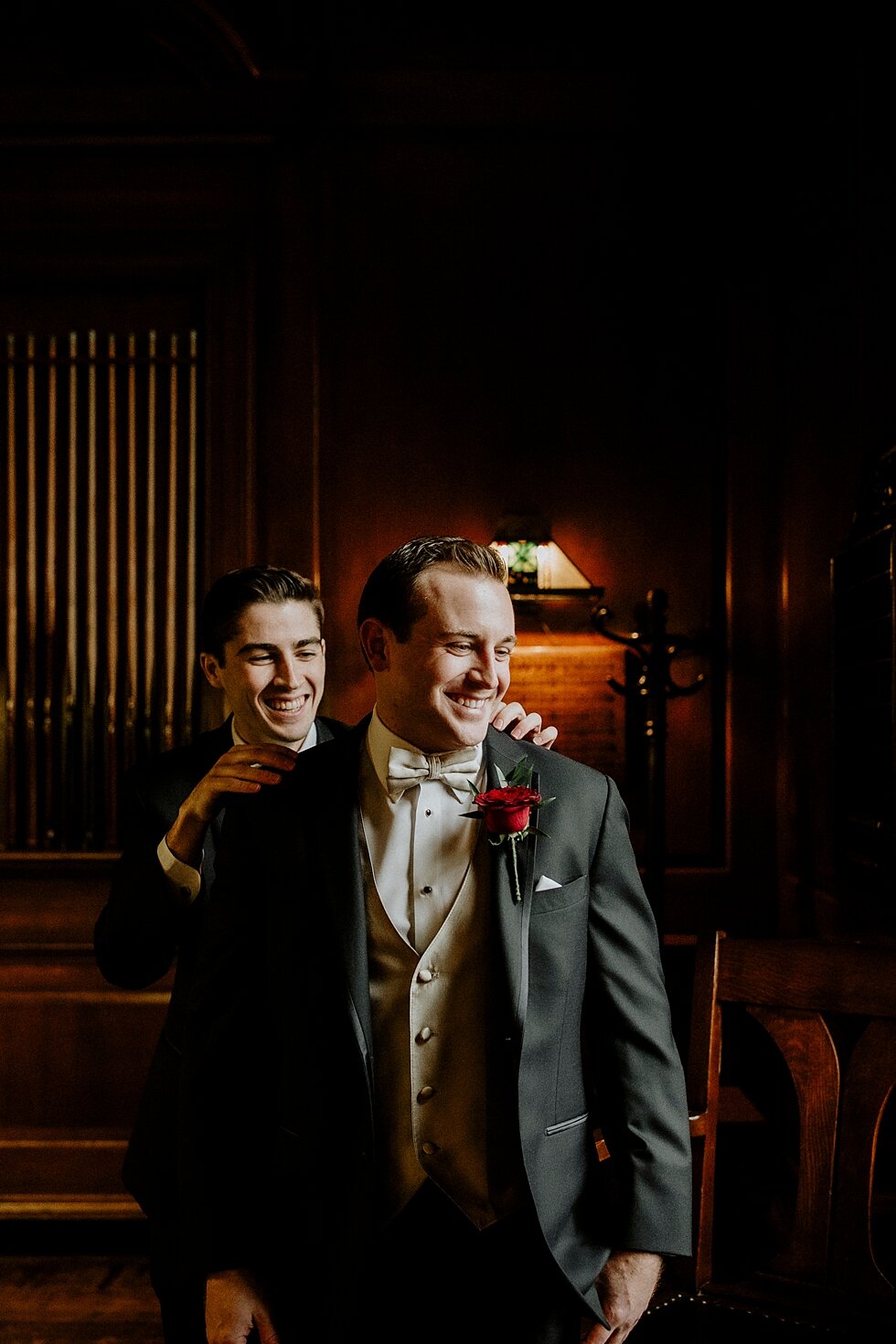  Groom and his groomsmen getting ready for the day he has been waiting for all of this life. Brisk February winter wedding Pendennis Club Louisville, Kentucky southern wedding bride and groom carefree wedding breathtaking national register of histori