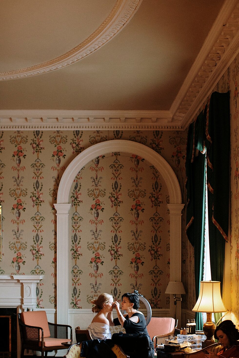  The bride getting ready in the Bride’s room. Brisk February winter wedding Pendennis Club Louisville, Kentucky southern wedding bride and groom carefree wedding breathtaking national register of historic places #winterwedding #louisvillekentucky #we