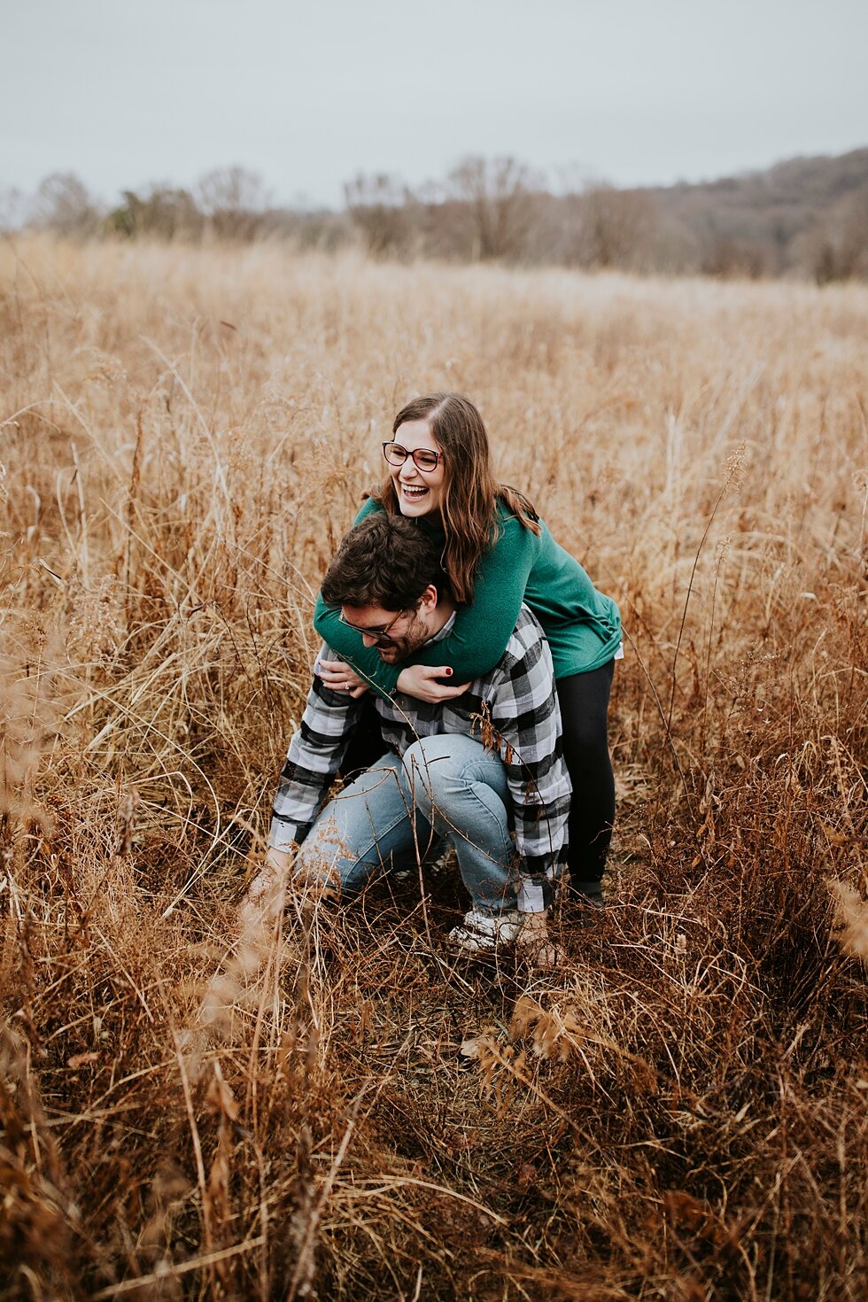  Louisville photographer winter engagement Bernheim Forest emerald green dress plaid shirt rainy day Kentucky couple outdoor engagement  #savethedates #engagementphotography   #gardenengagment   #photographyanddesignbylauren #padbl #bernheim #bernhei