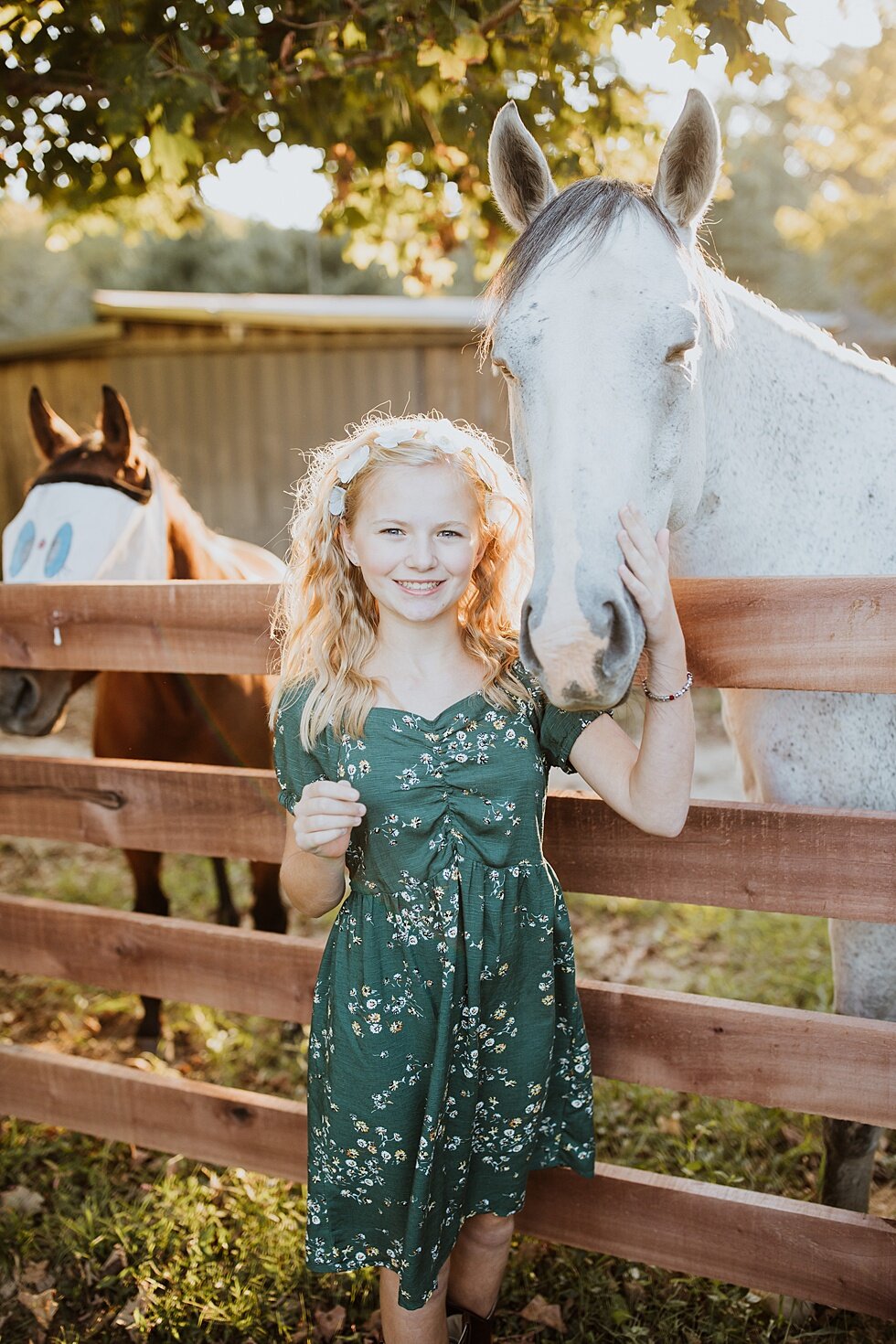  Beautiful daughter standing next to her white horse during this mother and daughter photo session in Louisville, Kentucky. Fall Louisville Kentucky photographer mother daughter photography session portraits loving relationship western girls country 