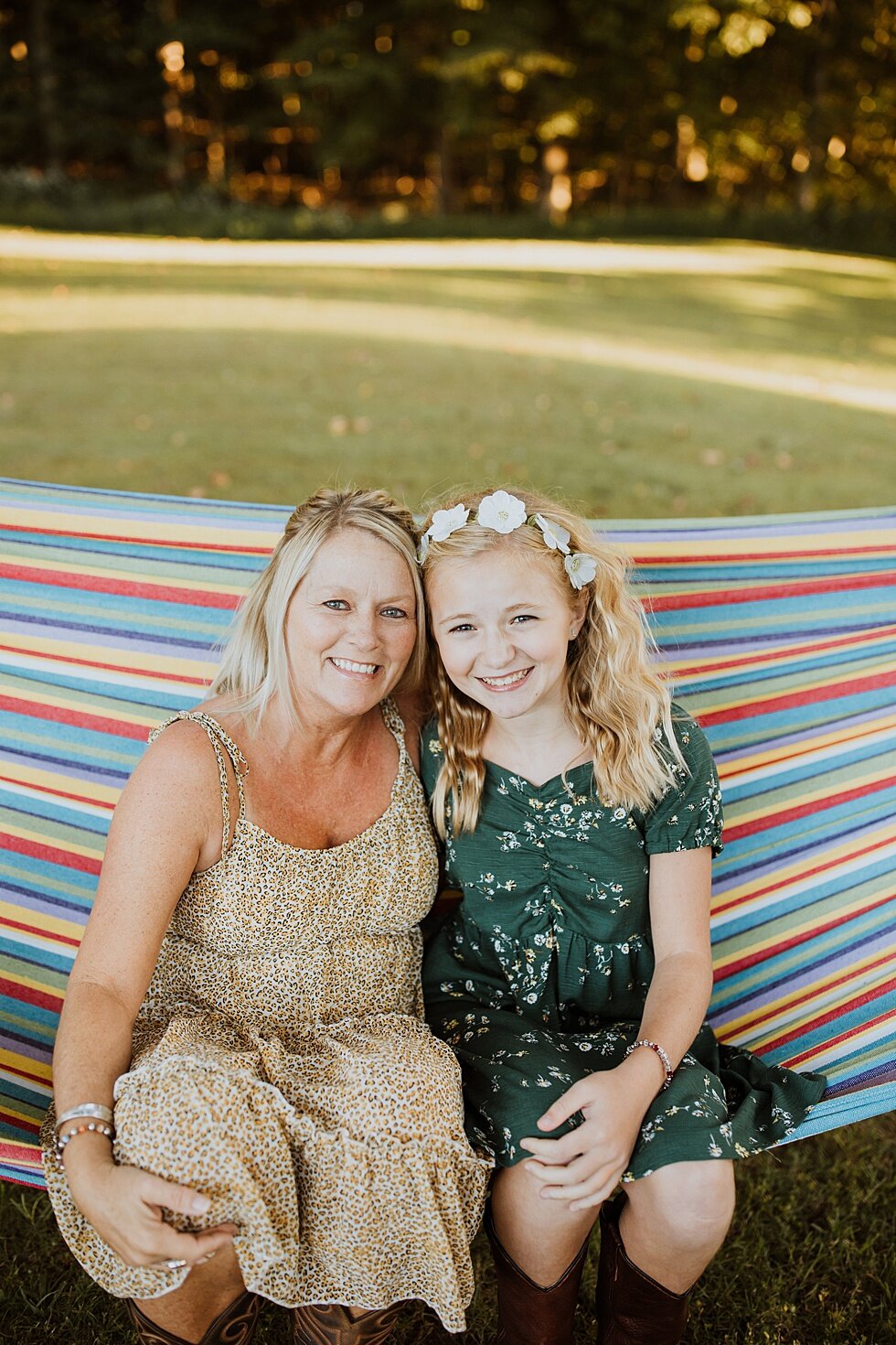  Sitting together in this yard hakim, this mother and daughter duo enjoyed each moment of their photography session. Fall Louisville Kentucky photographer mother daughter photography session portraits loving relationship western girls country roots #