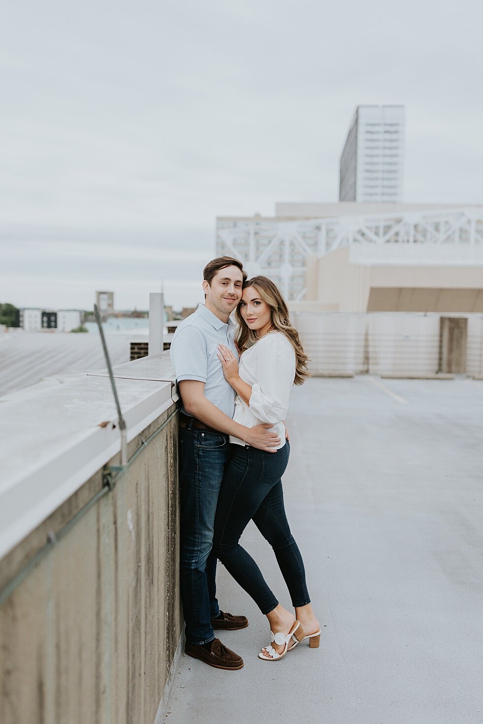  Rooftop engagement session in Louisville, Kentucky. getting married outdoor session engaged couple together wedding preparation love excited stunning relationship #engagementphotos #midwestphotographer #kywedding #louisville #rooftop #stjamescourt #