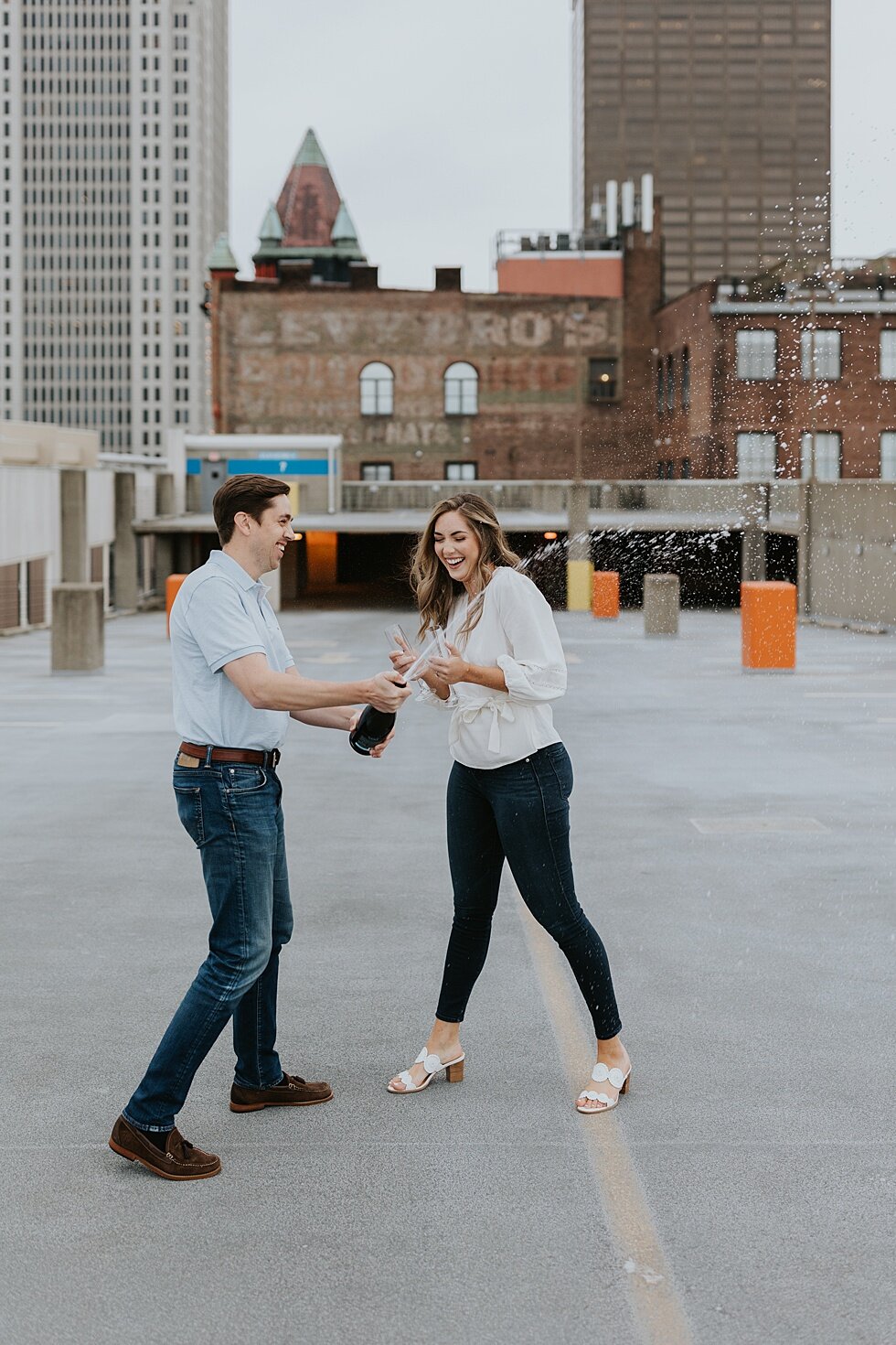  Rooftop engagement session in Louisville, Kentucky. getting married outdoor session engaged couple together wedding preparation love excited stunning relationship #engagementphotos #midwestphotographer #kywedding #louisville #rooftop #stjamescourt #