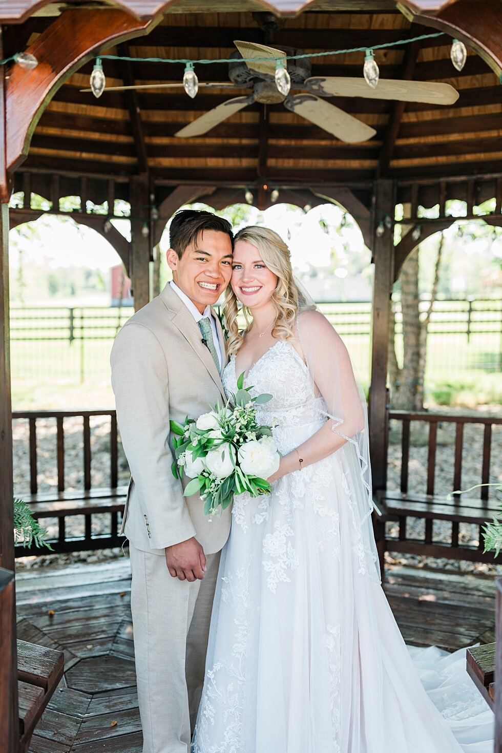  And just like that they are married! Romantic casual lace wedding gown close friends neutral colors background wedding natural greenery crisp white #midwestphotographer #kywedding #louisville #kentuckywedding #louisvillekyweddingphotographer #weddin