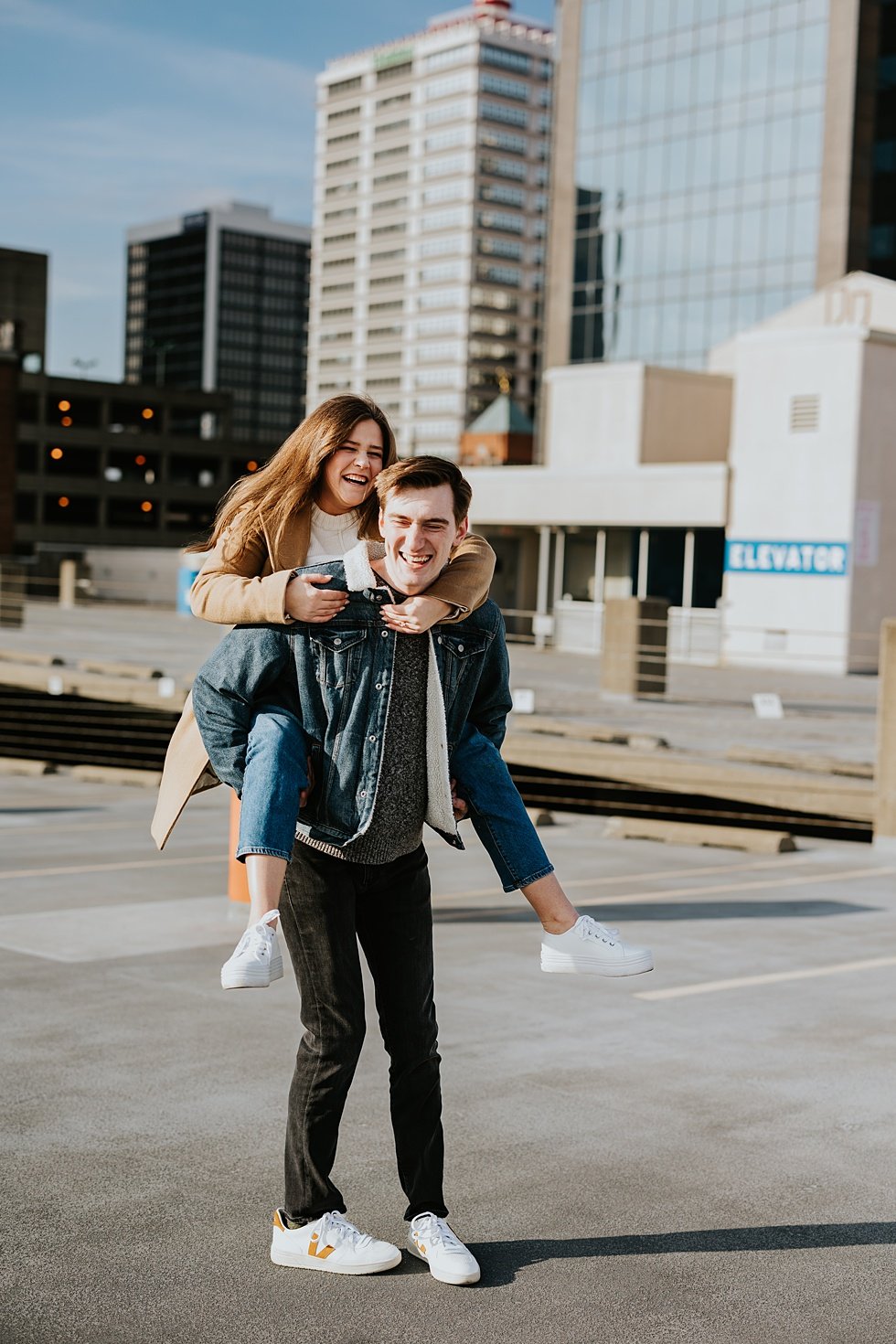  Rooftop engagement session downtown Louisville Kentucky 