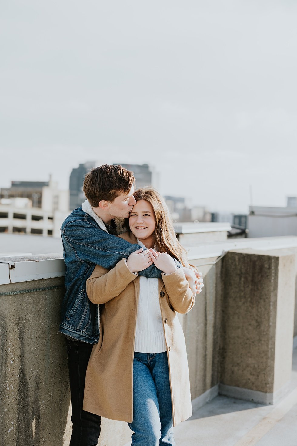  Rooftop engagement session downtown Louisville Kentucky 