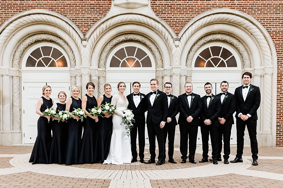  Wedding party at Frazier History museum. Lauren and Adam's winter wedding at St Agnes Catholic church and the Frazier History Museum. 