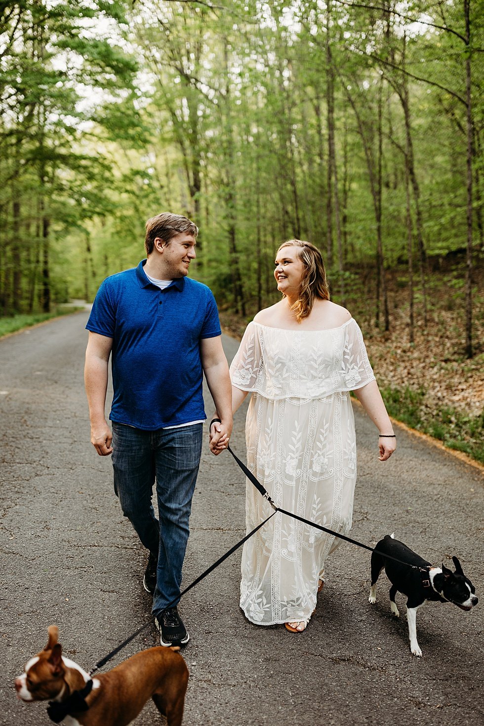  Spring engagement session with dogs at Bernheim Forest 