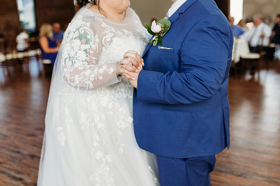  Bride and Groom first dance. Spring wedding at The Refinery Jeffersonville, Indiana 