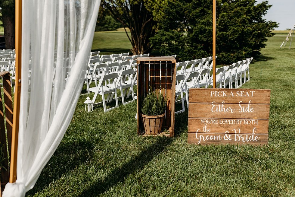  Outdoor wedding ceremony setup. Outdoor summer wedding at Villwock Farms , Edwardsport, IN 