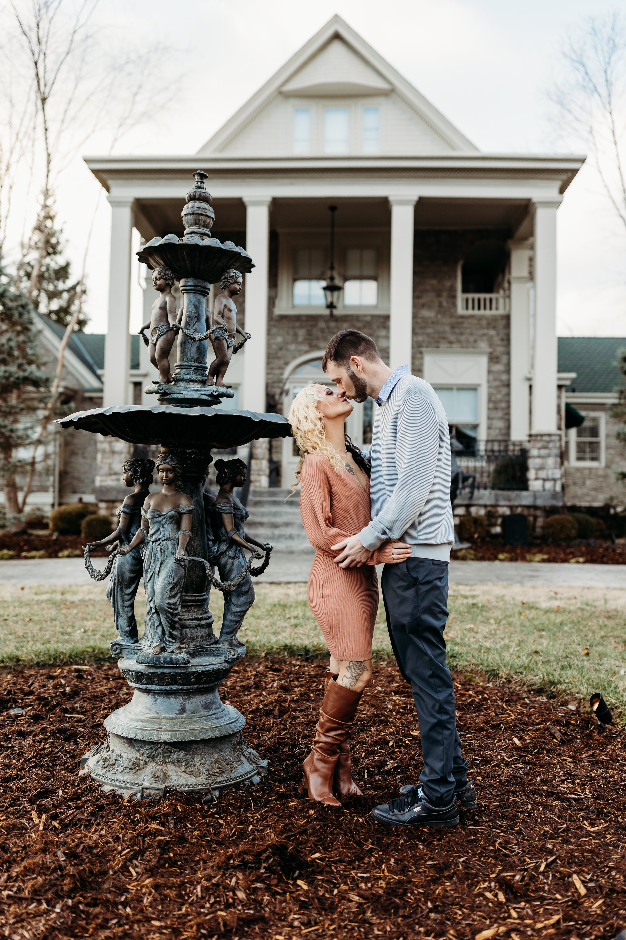  Engagement session at cpuples' home and property. Louisville, Kwntucky engagement photographer. 