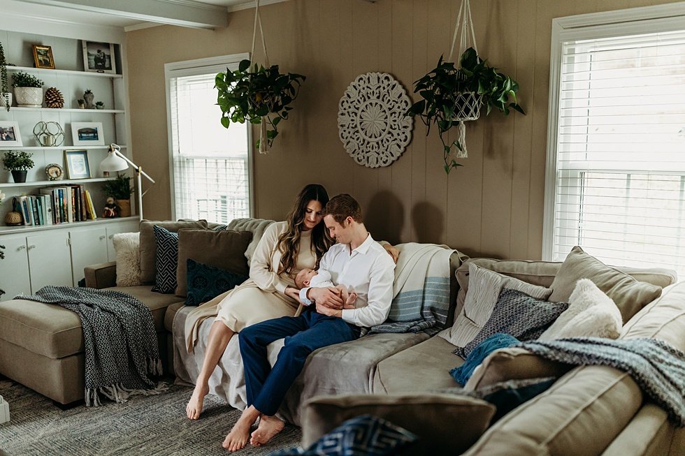  Modern in home lifestyle newborn session  