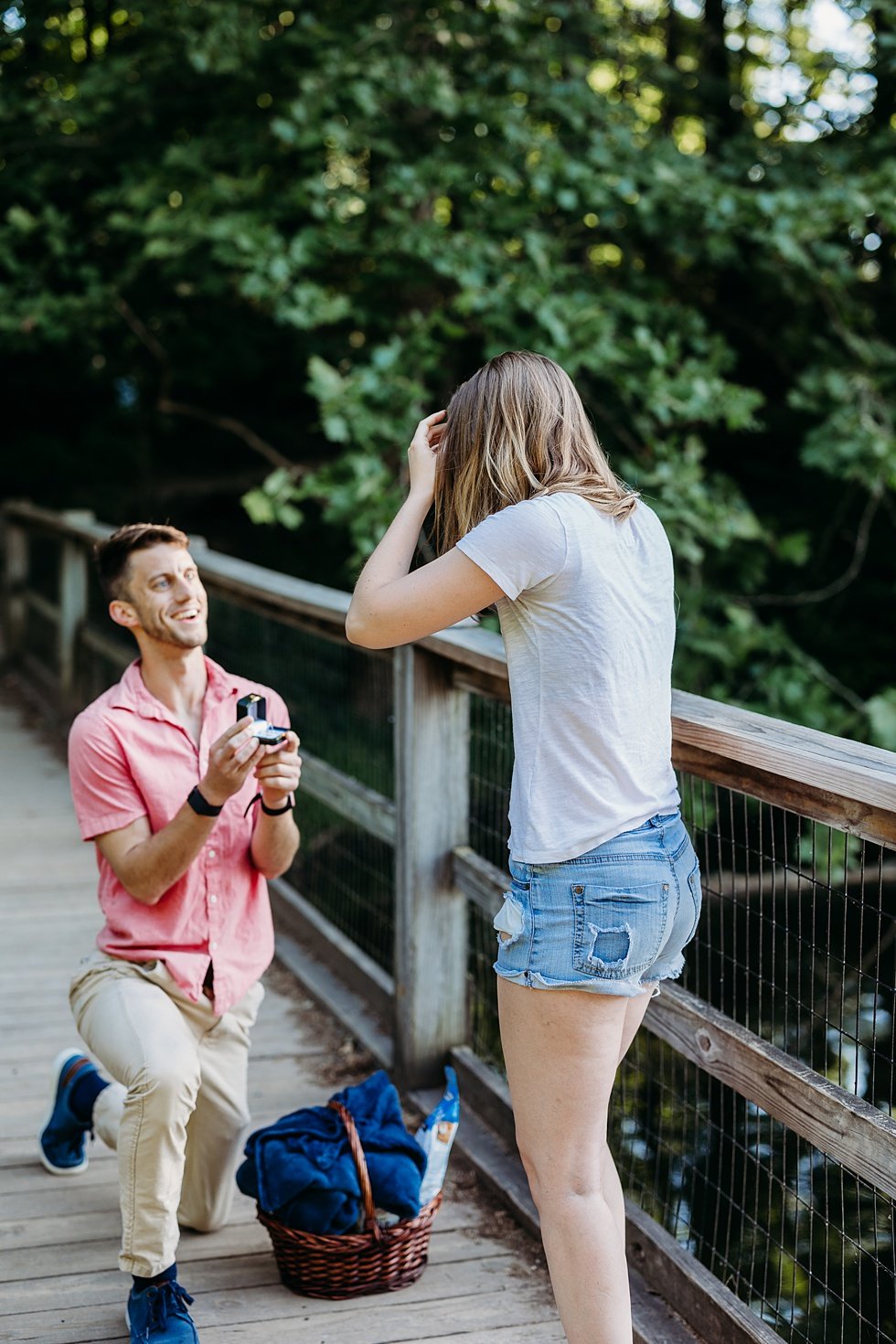  A surprise proposal and engagement session at Bernheim forest. 