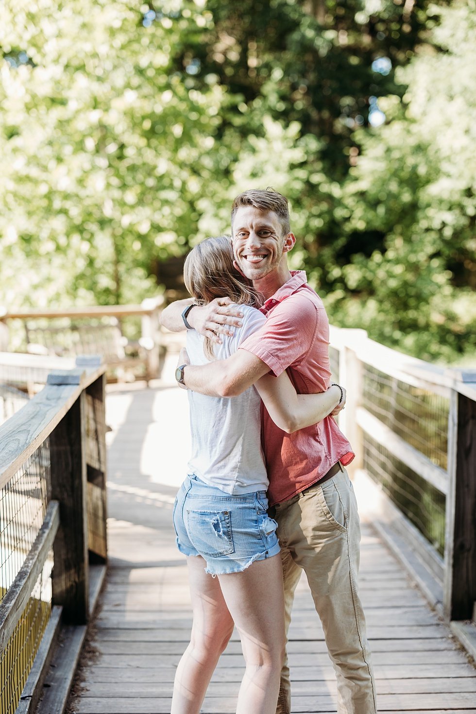  A surprise proposal and engagement session at Bernheim forest. 