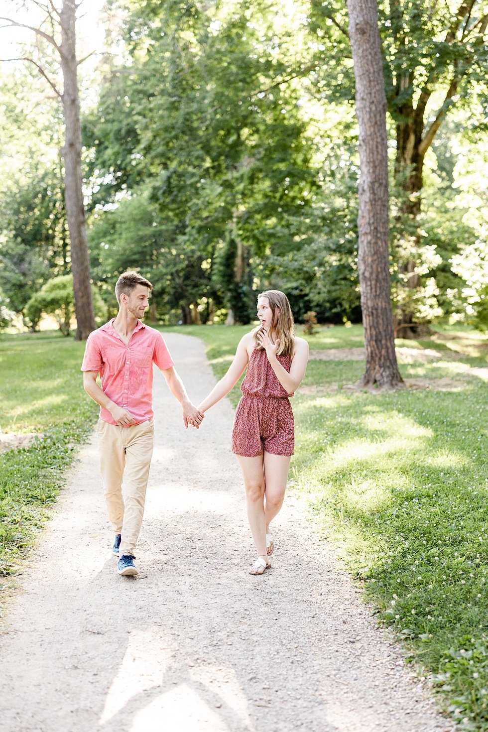  A surprise proposal and engagement session at Bernheim forest. 