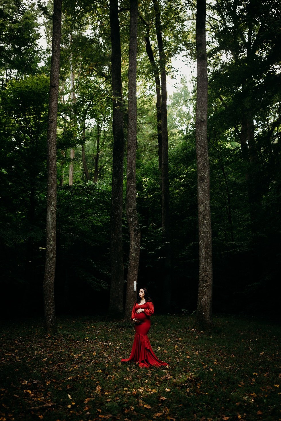  Dark and moody fairytale maternity session at Bernheim Forest 