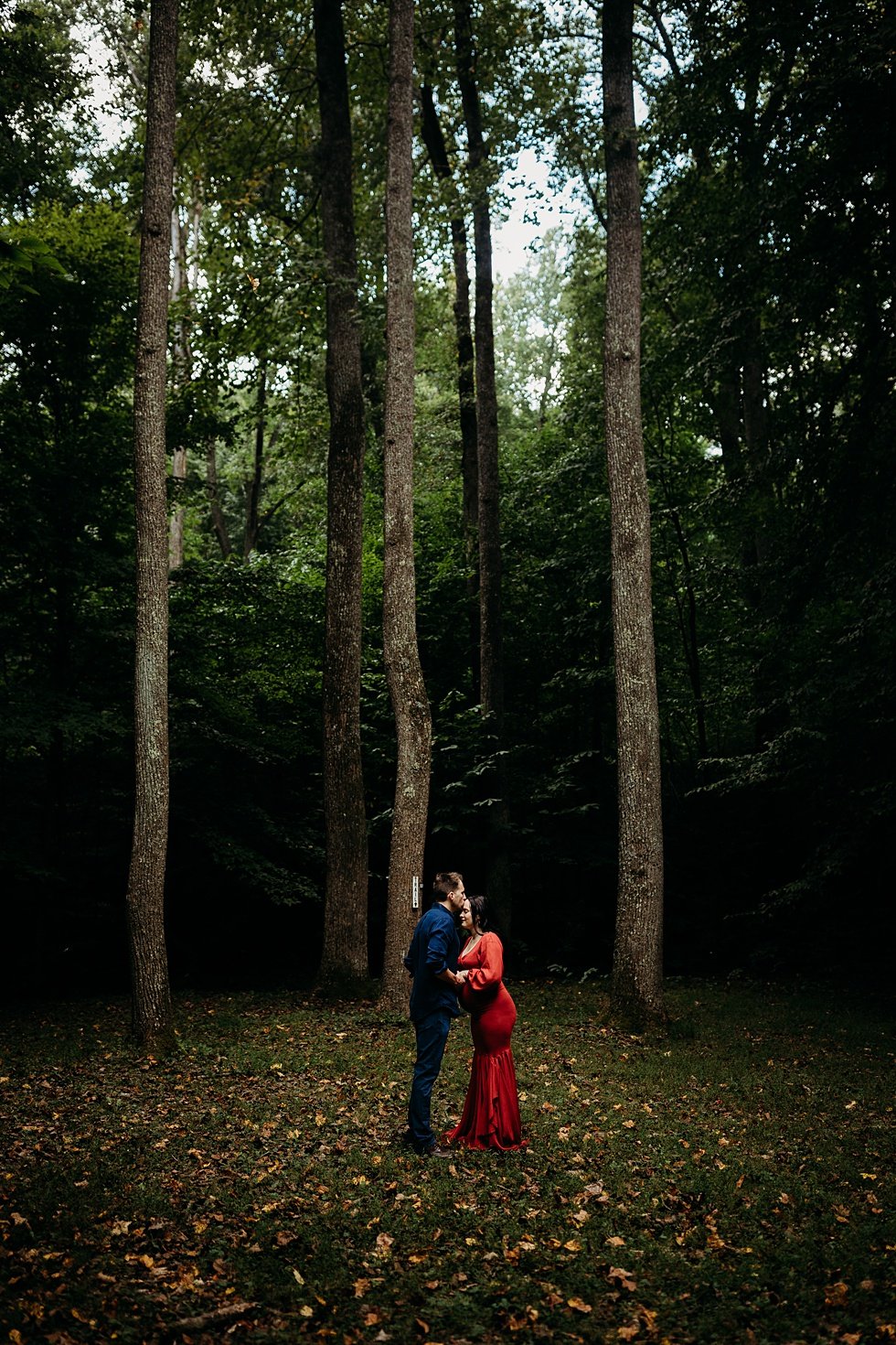  Dark and moody fairytale maternity session at Bernheim Forest 