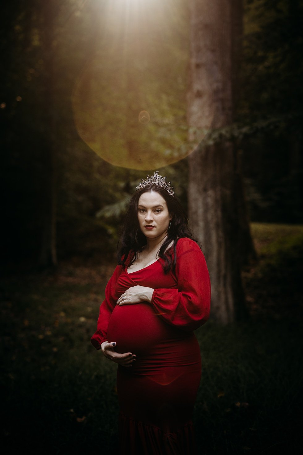  Dark and moody fairytale maternity session at Bernheim Forest 