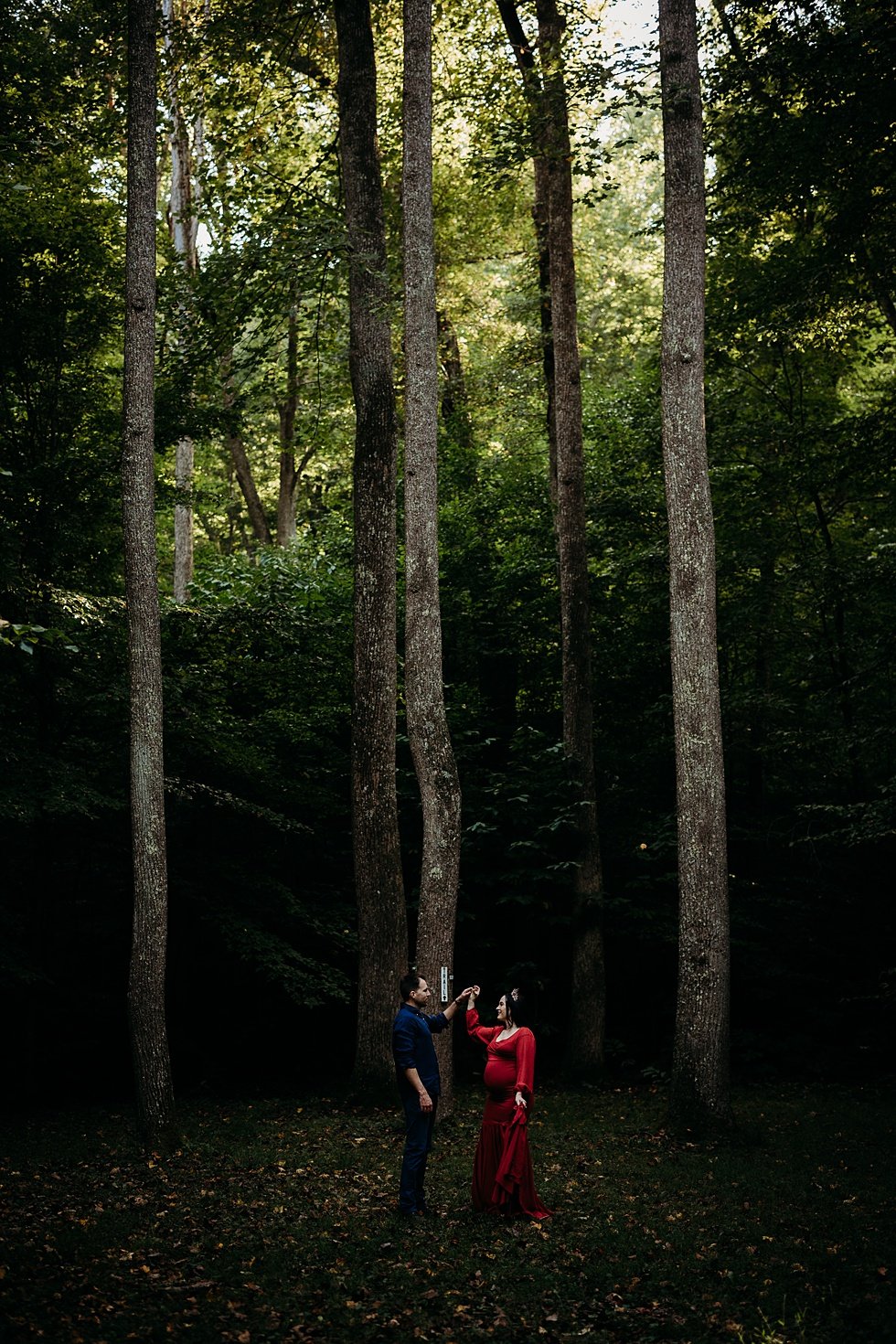  Dark and moody fairytale maternity session at Bernheim Forest 