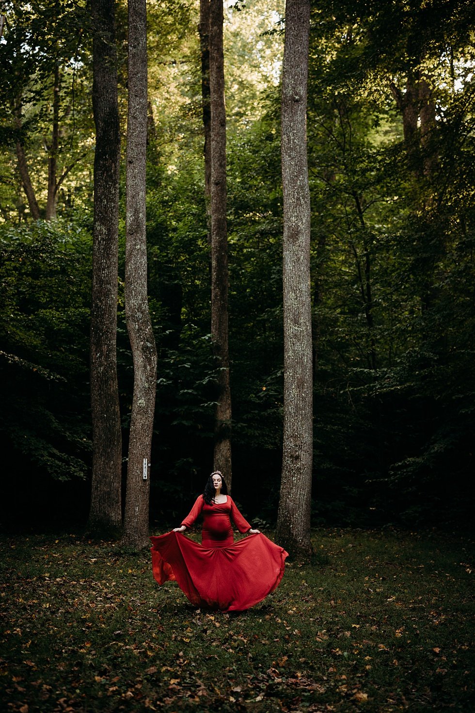  Dark and moody fairytale maternity session at Bernheim Forest 