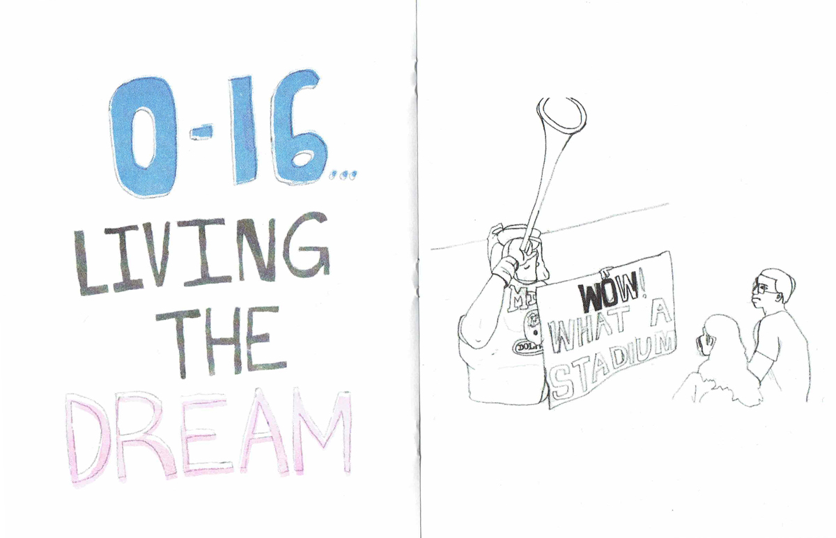 "Living the Dream" and "What a Stadium" from SPRTS Issue #7, curated by Breanne Trammell; printed and published by ENDLESS EDITIONS