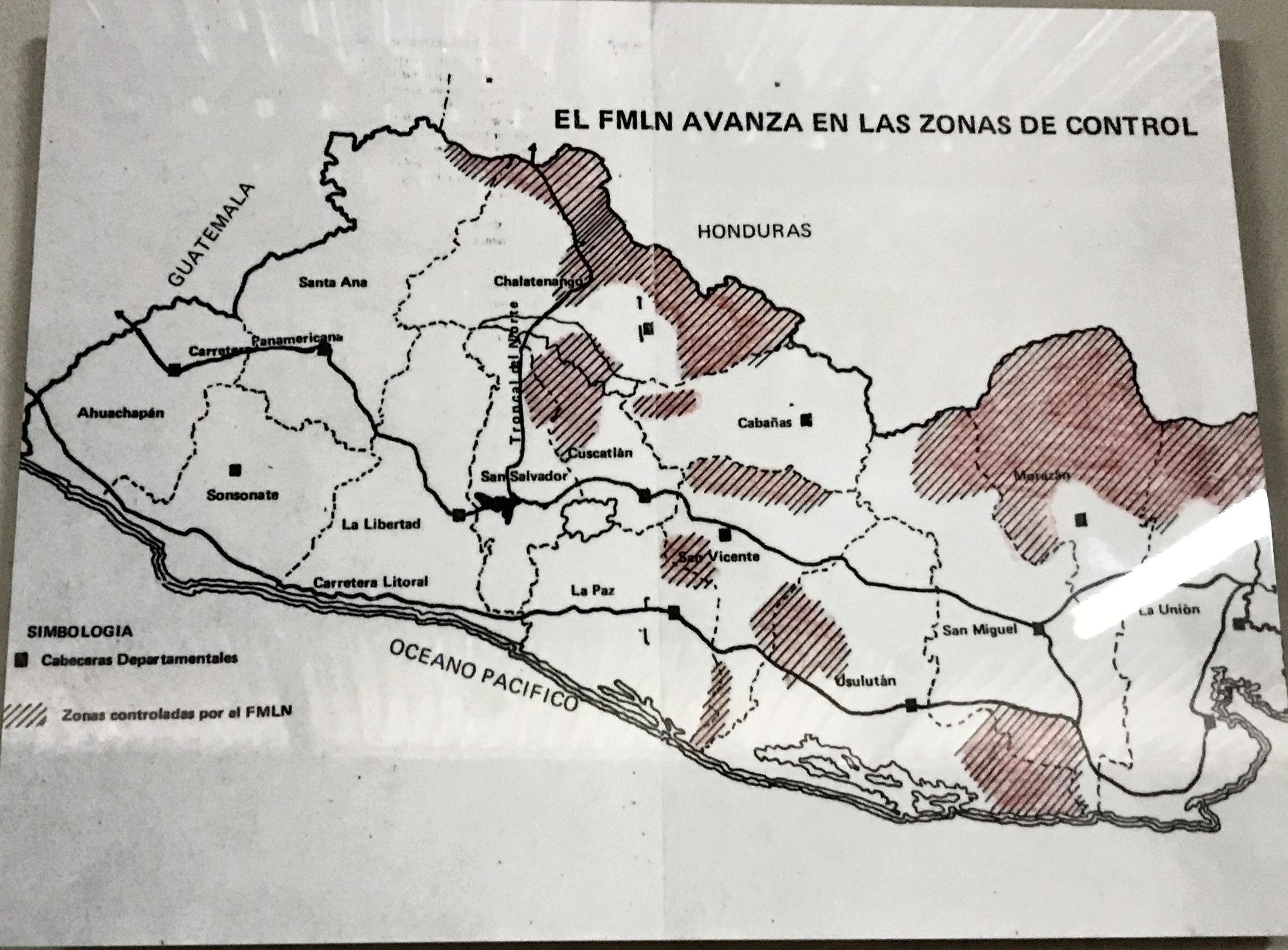  Map of war zones. Perquín is located in the upper right hand corner. 