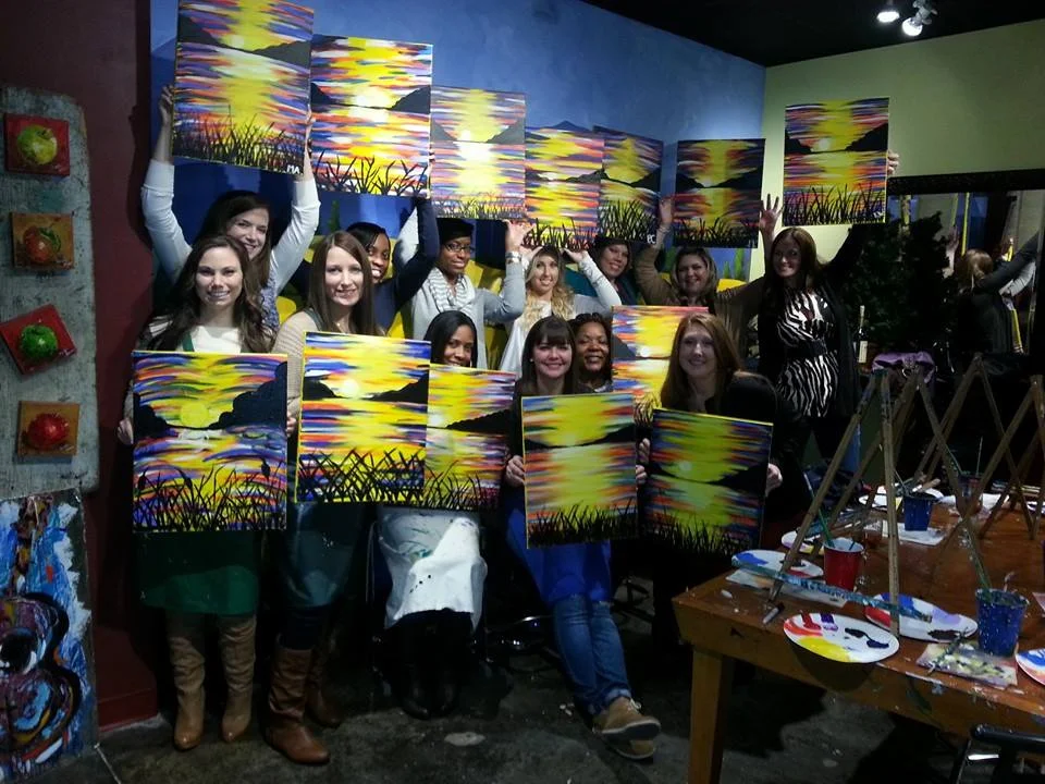 Summer Schifani and her friends having fun a local Pinot's Palette. 