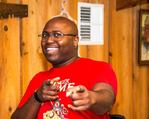 Ernie enthusiastically pointing!