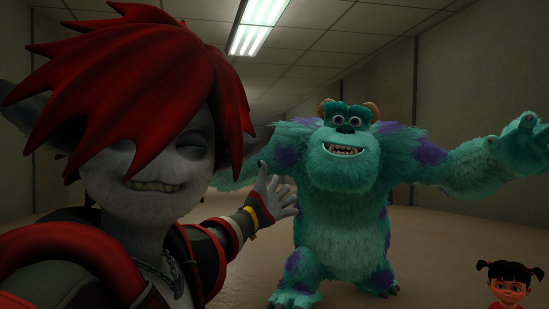 Selfie with Sully, Boo, and Sora
