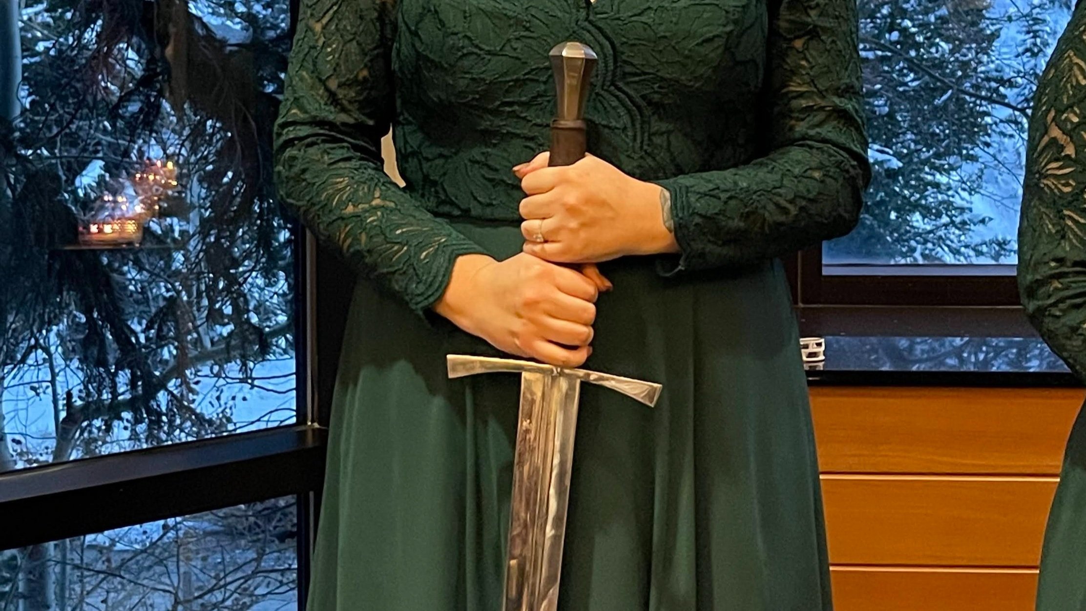 bridesmaid with sword