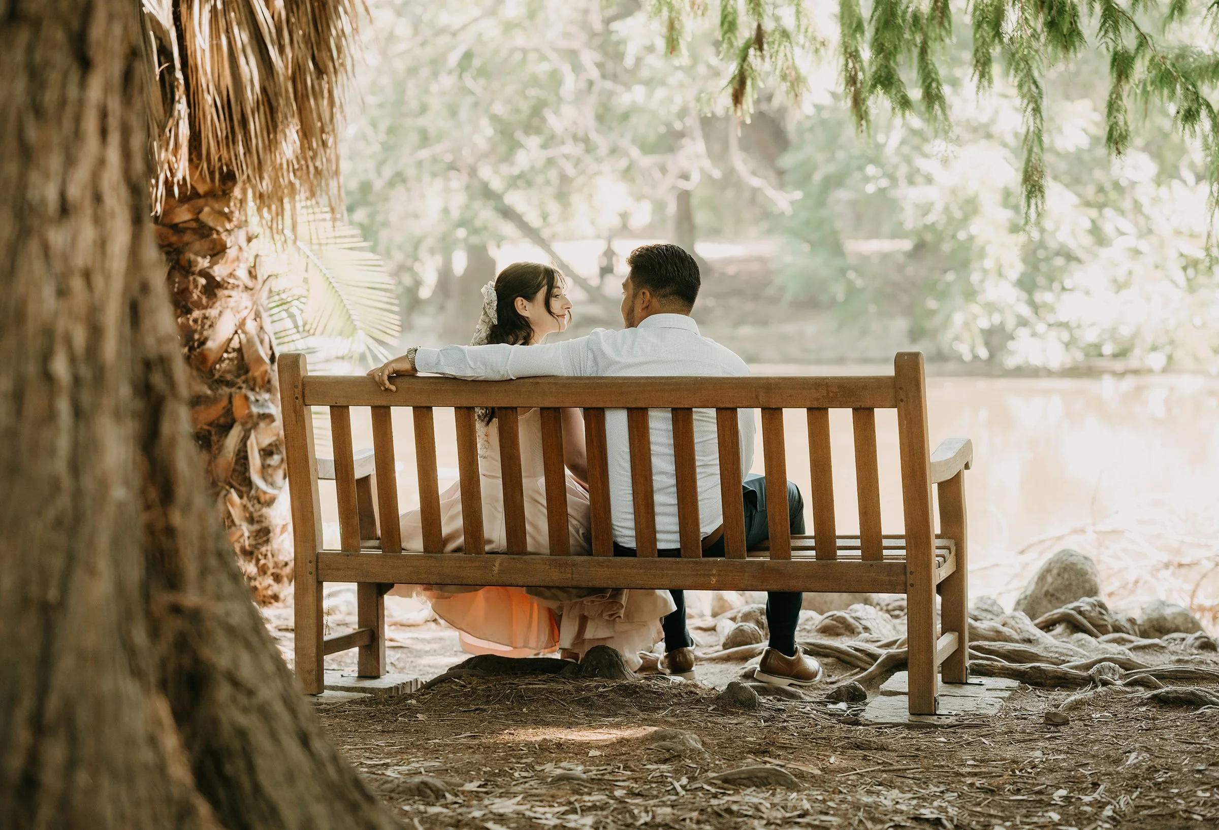 Garden engagement photos in Los Angeles Arboretum
