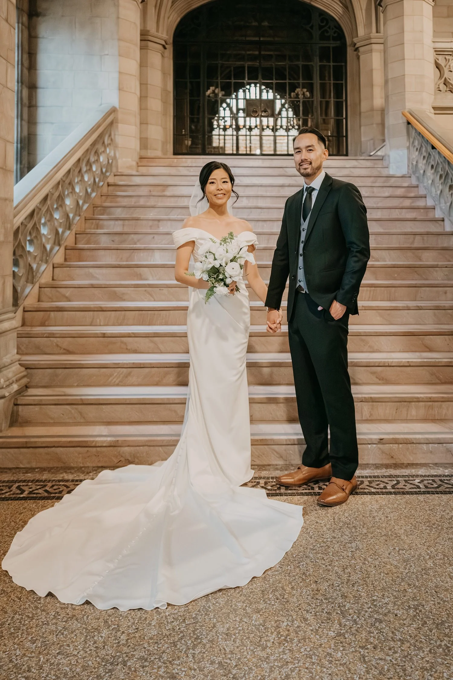 Bride and groom portraits at Knox College wedding in Toronto