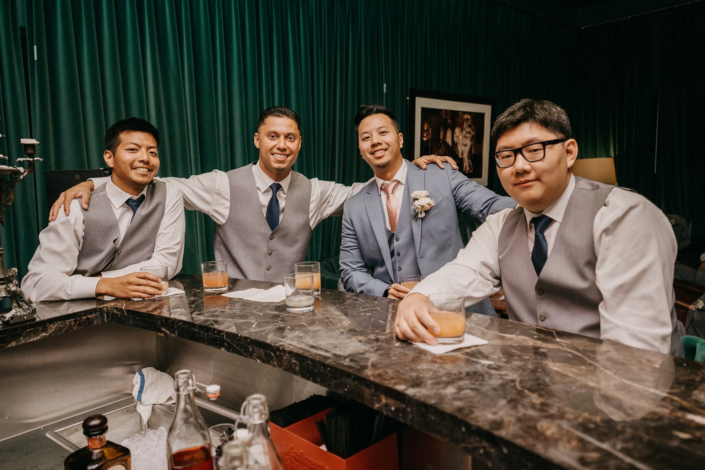 Santa Anita Park Groomsmen Portraits
