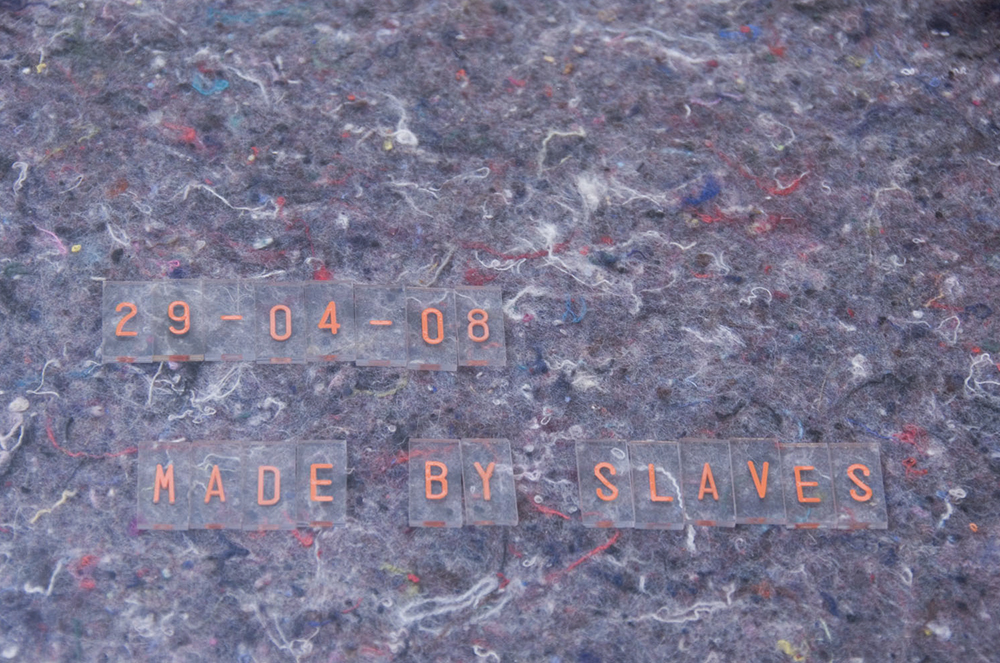 Sarah Goffman, Made by Slaves, 2008, Paradise Found, Tin Sheds Gallery, The University of Sydney, Sydney