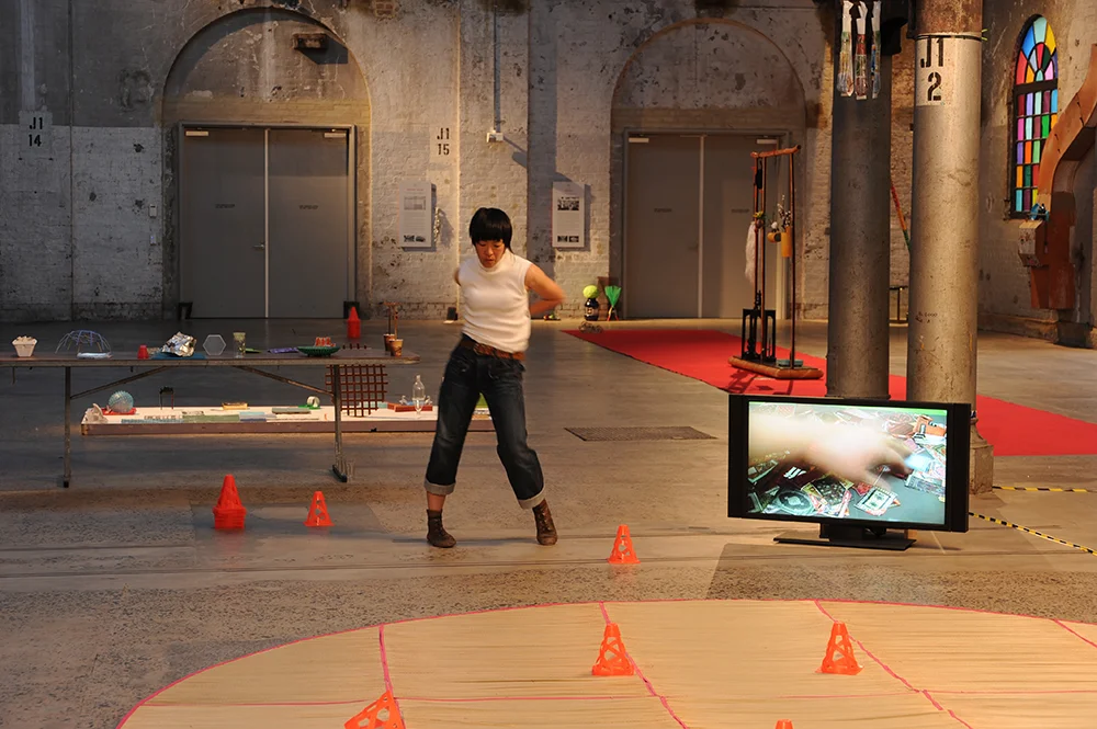 Sarah Goffman, Trashcan Dreams, 2010, featuring Lena Ritchie, curator Bec Dean, Performance Space, Sydney (photo: Garth Knight)