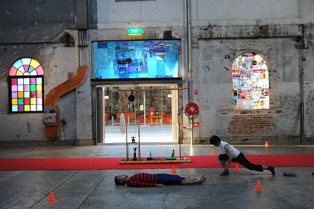 Sarah Goffman, Trashcan Dreams, 2010, featuring Lena Ritchie and Morita Yasuaki, curator Bec Dean, Performance Space, Sydney (photo: Garth Knight)