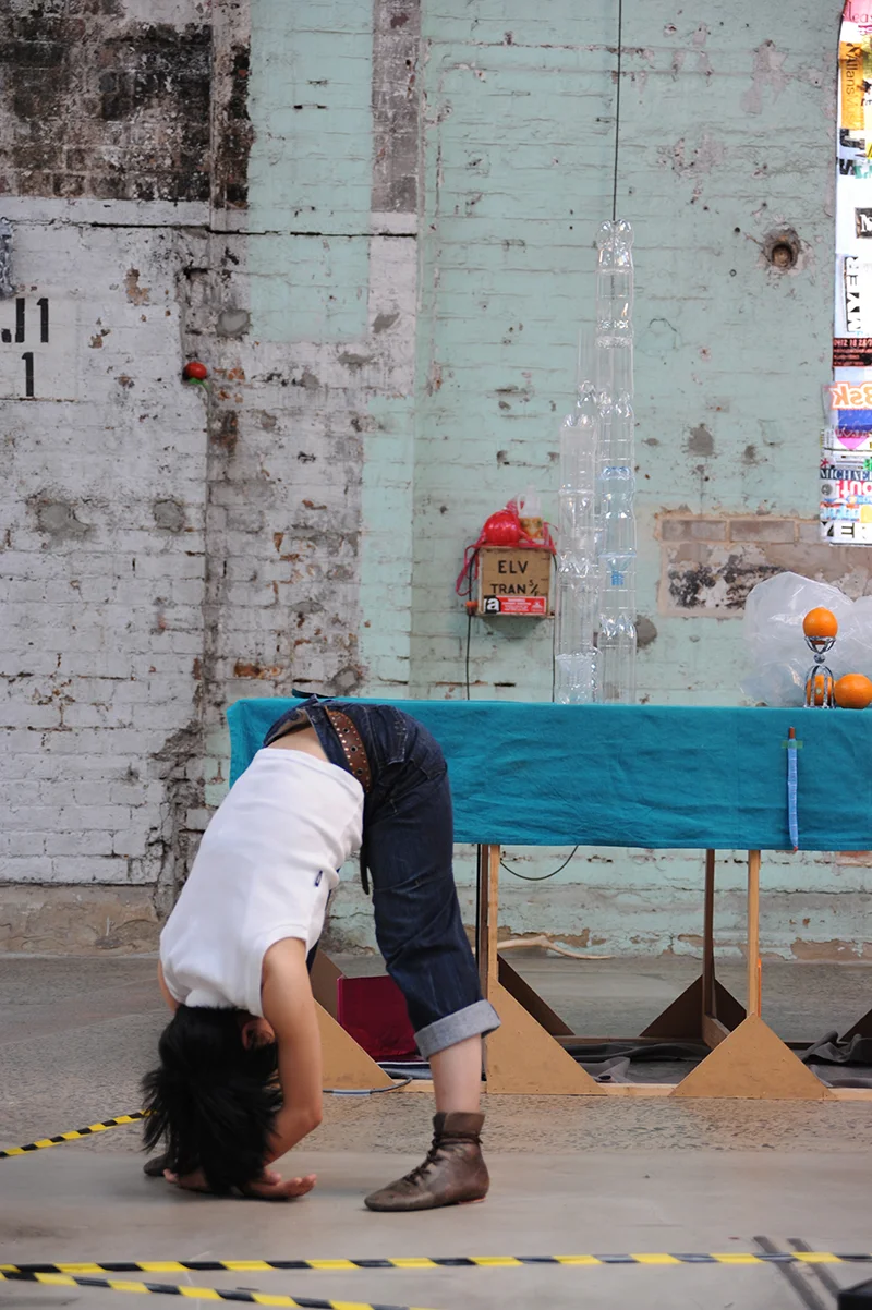Sarah Goffman, Trashcan Dreams, 2010, featuring Lena Ritchie, curator Bec Dean, Performance Space, Sydney (photo: Garth Knight)
